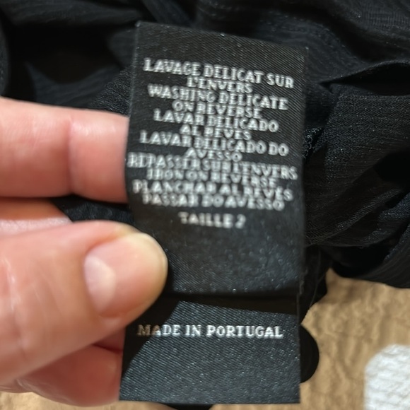 Cop Copine Black Sheer Funnel Neck. Crushed Velvet Sleeve design with thumb hole - Picture 11 of 11